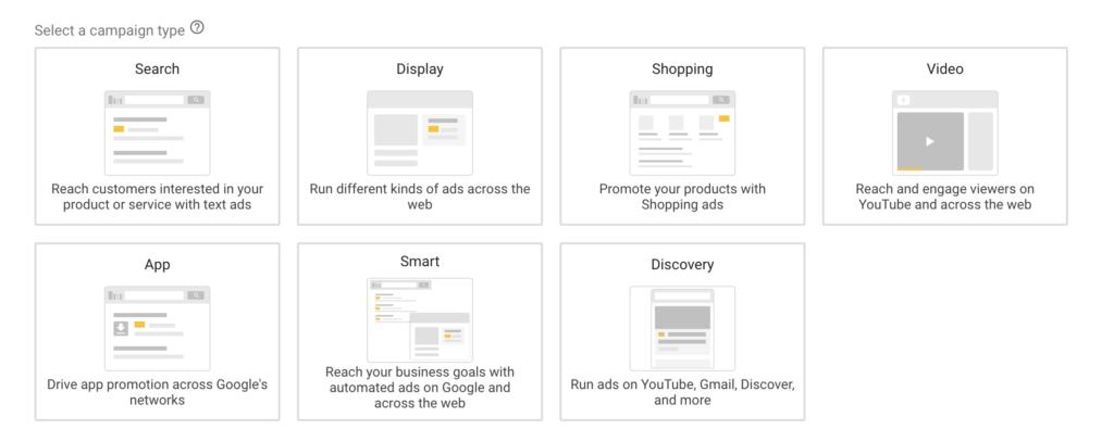 google ads campaign types